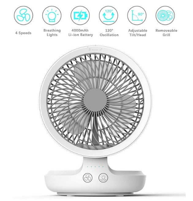 Miniatura 3 de Ventilador portátil USB con luz